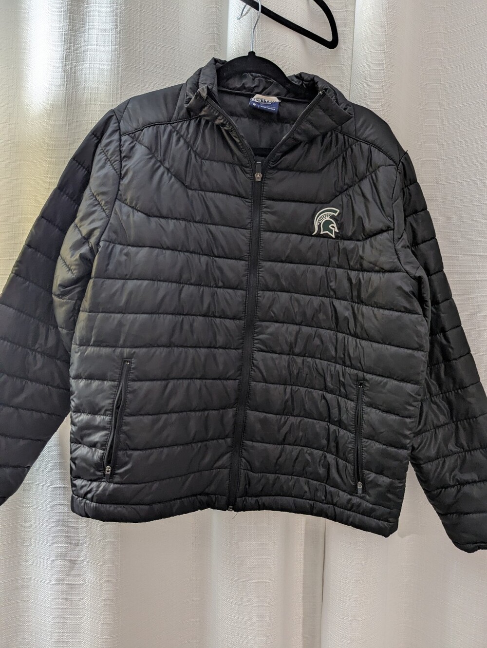 Campus Heritage Women's Black Michigan State Spartans Lightweight Puffer Coat SM